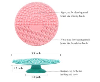 Listing 4 of 5 for 4 Packs Silicone Makeup Brush Cleaning Mat, Round Makeup Brush Cleaner Pad Co