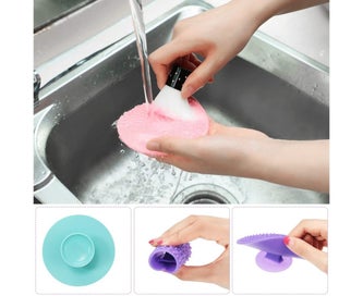 Listing 5 of 5 for 4 Packs Silicone Makeup Brush Cleaning Mat, Round Makeup Brush Cleaner Pad Co