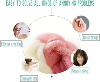Listing 3 of 5 for 4 Packs Long Stretch Back Sponge with Rope Back Scrubber Bath Shower Mesh Spo