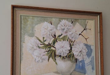 Listing 5 of 19 for +++ CHARMING " R.E. RENNIE " FLORAL OIL PAINTING +++