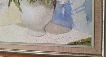 Listing 15 of 19 for +++ CHARMING " R.E. RENNIE " FLORAL OIL PAINTING +++