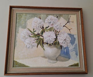 Listing 8 of 19 for +++ CHARMING " R.E. RENNIE " FLORAL OIL PAINTING +++