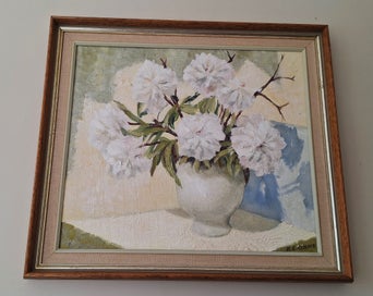 Listing 9 of 19 for +++ CHARMING " R.E. RENNIE " FLORAL OIL PAINTING +++