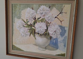 Listing 12 of 19 for +++ CHARMING " R.E. RENNIE " FLORAL OIL PAINTING +++