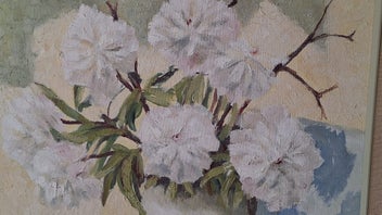 Listing 14 of 19 for +++ CHARMING " R.E. RENNIE " FLORAL OIL PAINTING +++