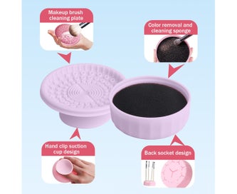 Listing 3 of 5 for Makeup Brush Silicone Cleaning cup & Silicone Makeup Brush Holder 2 in 1, Por