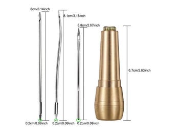 Listing 8 of 10 for Leather Sewing Kit DIY Leather Sewing Awl Needle With Copper Handle Set Leather
