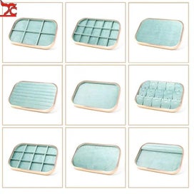 Listing 9 of 16 for Metal Jewelry Exhibitor Tray Green Velvet Jewelry Display Rack Counter Display