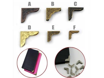 Listing 9 of 16 for 25 Pcs Book Corner Protectors Scrapbooking Albums Folder Metal Menus Folders