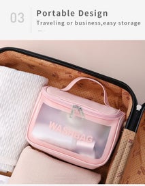 Listing 5 of 5 for Elosung Pvc Transparent Cosmetic Bag Waterproof Portable Travel Organizer With H