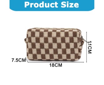 Listing 2 of 5 for Makeup bag Plaid makeup bag Makeup bag and makeup brush storage bag Travel ma