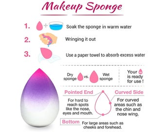 Listing 3 of 5 for 3 pcs Makeup Sponge Set Gradient Beauty Sponge, Makeup Sponges for Foundation
