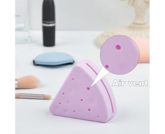Listing 3 of 5 for Triangle Powder Puff Case, Breathable Silicone Makeup Sponge Holder for Face