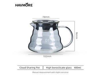 Listing 1 of 10 for Heat Resistant Borosilicate Glass Hand Drip Coffee Pot Carafe Share Pot Pour