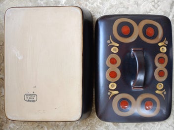 Listing 4 of 6 for '60s DENBY Arabesque Ironstone Ceramic Lidded Rectangular Vege Dish Casserole