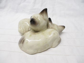 Listing 4 of 7 for BR 9287 - Beswick Kittens - Siamese Kitten Pair - Cat Display - Made in England