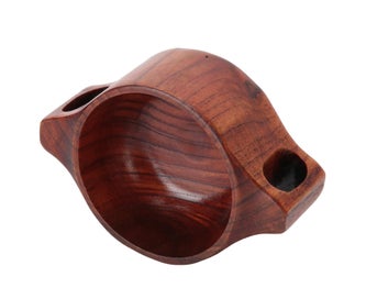 Listing 4 of 5 for Hand Made Wooden Cup Zizyphus Jujube Wood Double?Handle Bowl Cup for Baby Chi