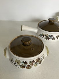 Listing 3 of 20 for Set of three retro vintage Denby shamrock stoneware pots