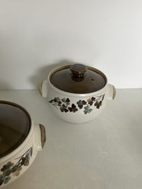 Listing 5 of 20 for Set of three retro vintage Denby shamrock stoneware pots