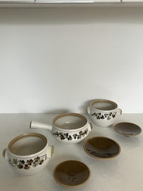 Listing 6 of 20 for Set of three retro vintage Denby shamrock stoneware pots