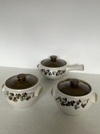 Listing 19 of 20 for Set of three retro vintage Denby shamrock stoneware pots