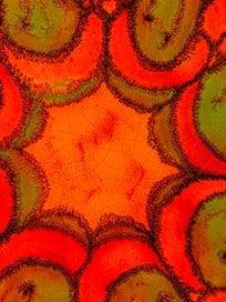 Listing 5 of 8 for Poole Pottery Delphis Charger – Abstract Red & Green Glaze, England c.1960s