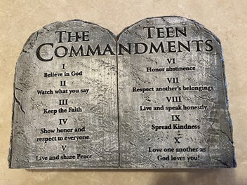Listing 1 of 1 for THE TEEN COMMANDMENTS PLAQUE