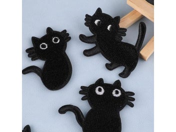Listing 5 of 8 for Cartoon Black Cat Badge Patches For Clothing Logo Accessories Decorative Patch