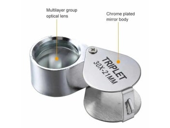 Listing 4 of 9 for 10-30X Pocket Loupe Magnifier Jewelry Magnifying Glass Foldable Diamond Lupa