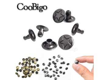 Listing 3 of 9 for 100set Star Double Rivet Stud Collision Nail Spike Garment DIY Leathercraft