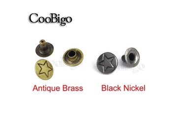 Listing 4 of 9 for 100set Star Double Rivet Stud Collision Nail Spike Garment DIY Leathercraft