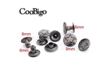Listing 5 of 9 for 100set Star Double Rivet Stud Collision Nail Spike Garment DIY Leathercraft