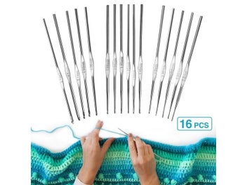 Listing 3 of 8 for 16Size Crochet Hooks Set Knitting Needles Set Crochet For Sweater Knitting Kit