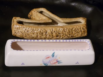 Listing 12 of 16 for Poole Pottery Posy and Stone Log Tray Trough Vase
