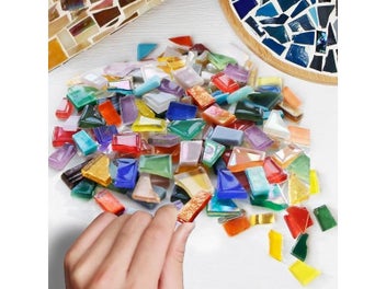 Listing 4 of 9 for 100g Clear Glass Mosaic Tiles Multi Color Mosaic Piece DIY Mosaic Making Stones