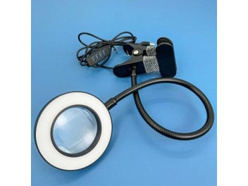 Listing 1 of 8 for 10X Clip Magnifying Glass With Lamp Pattern Embroidery Manicure Eyelash Special