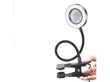 Listing 3 of 8 for 10X Clip Magnifying Glass With Lamp Pattern Embroidery Manicure Eyelash Special