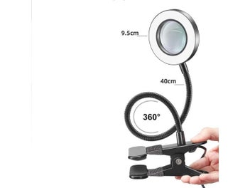 Listing 4 of 8 for 10X Clip Magnifying Glass With Lamp Pattern Embroidery Manicure Eyelash Special