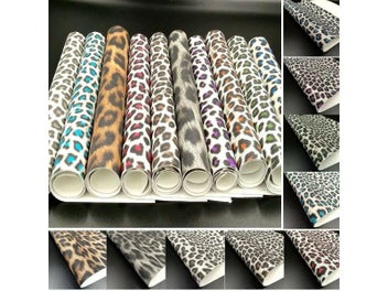 Listing 3 of 9 for Glitter Shiny Sparkle Leopard Print Fabric PU Leather Waterproof DIY Sewing