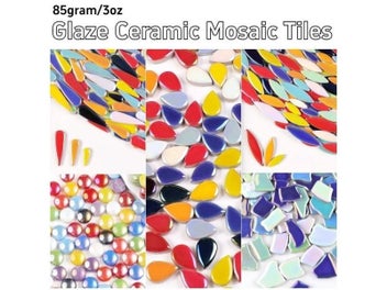 Listing 3 of 9 for 85gram/3oz Glaze Ceramic Mosaic Tiles Water Droplet/Willow Leaves/Polygon