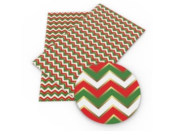 Listing 5 of 9 for Christmas Theme Faux Leather Sheets Giraffe Santa Claus Printed Synthetic