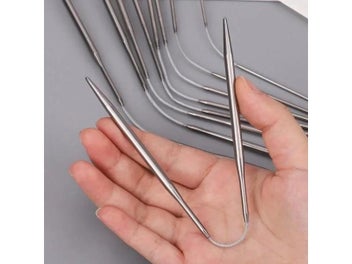 Listing 6 of 9 for 3Pcs Knitting Needles Knitting Tool Stainless Steel Circular Flexible Sock