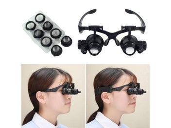 Listing 4 of 9 for 25x Eyewear Loupe Repair Third Hand Helmet Magnifying LED Magnifying Headband