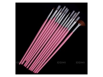 Listing 4 of 7 for 15pcs UV Gel Pink Playdough Crafts Colored Brushes Art Design Pen Painting