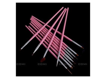 Listing 5 of 7 for 15pcs UV Gel Pink Playdough Crafts Colored Brushes Art Design Pen Painting