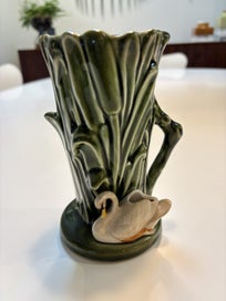 Listing 2 of 6 for SylvaC vase with green tree trunk vase and swan