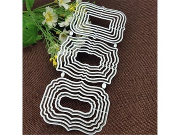 Listing 3 of 7 for 3pcs Label Frame Set Metal Cutting Die Stencils For DIY Scrapbooking Album