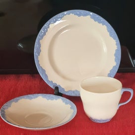 Listing 1 of 7 for FABULOUS Antique JOHNSON BROS "English Oak" Pale Blue Trio