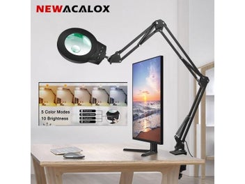 Listing 3 of 9 for Long Swing Arms 5X/10X Magnifying Glass Lamp With 5 Color Adjust LED Lights