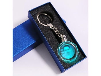 Listing 1 of 10 for LED Wedding Frame Photo Album Photos Colorful Crystal Glass Key Chain Custom